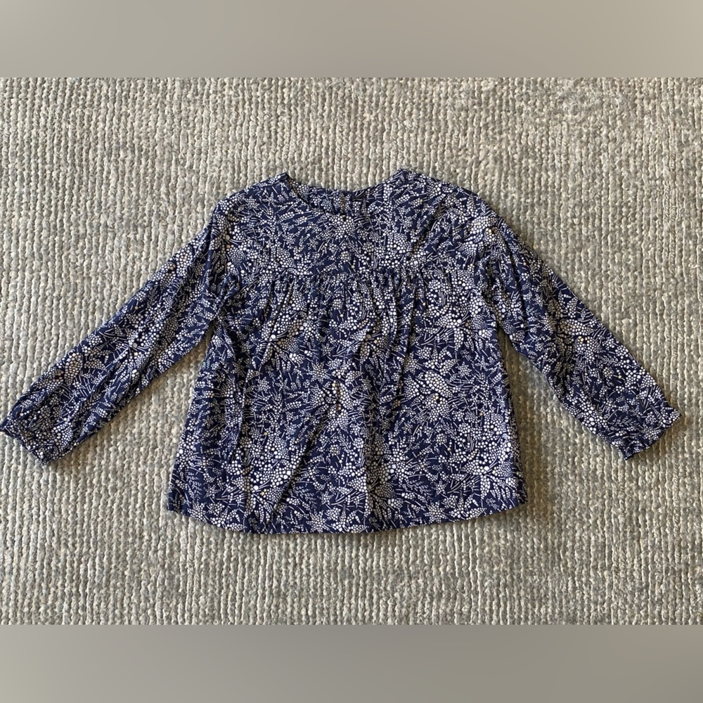 JACADI Navy & White Star Blouse Shirt Top - Size 3 years